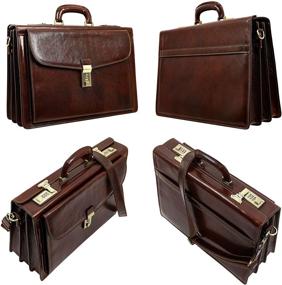 img 3 attached to Leather Briefcase Handmade Italian Attache Laptop Accessories