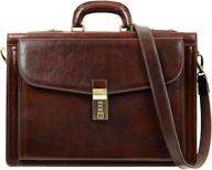 leather briefcase handmade italian attache laptop accessories logo