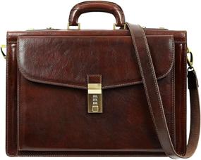 img 4 attached to Leather Briefcase Handmade Italian Attache Laptop Accessories