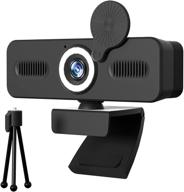 enhanced webcam with microphone: 2k hd video & privacy cover for video conferencing/teaching/streaming/gaming - usb computer camera with adjustable ring light, tripod, and wide angle lens logo