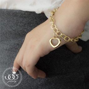 img 3 attached to 💖 Women's Stainless Steel Heart-shaped Charm Chain Bracelet - 555Jewelry