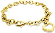 💖 women's stainless steel heart-shaped charm chain bracelet - 555jewelry logo