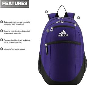 img 3 attached to Adidas Striker Backpack Black White Backpacks in Casual Daypacks