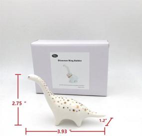 img 1 attached to 🦕 OYLZ Cute Ceramic Dinosaur Ring Holder for Jewelry, Engagement and Wedding Rings - Display Stand