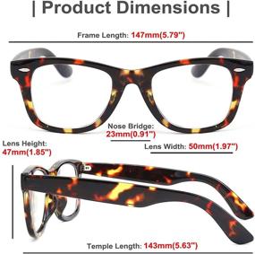 img 1 attached to 👓 Enhance Reading Comfort with WANWAN Retro Square Style Anti Reflective Blue Light Blocking Reading Glasses for Women & Men