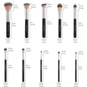 img 1 attached to SHANY Black OMBRÉ Pro 10 Piece Essential Brush Set with Travel Pouch