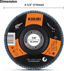 img 1 attached to 🪚 KSEIBI 4.5-Inch Flap Disc Sanding Grinding Wheel with Zirconia Corundum (Blue, Grit #40)