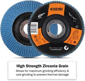 img 3 attached to 🪚 KSEIBI 4.5-Inch Flap Disc Sanding Grinding Wheel with Zirconia Corundum (Blue, Grit #40)