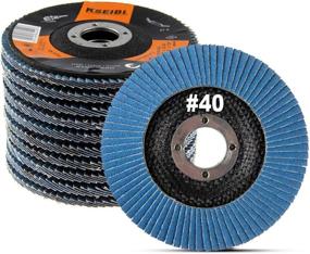 img 4 attached to 🪚 KSEIBI 4.5-Inch Flap Disc Sanding Grinding Wheel with Zirconia Corundum (Blue, Grit #40)