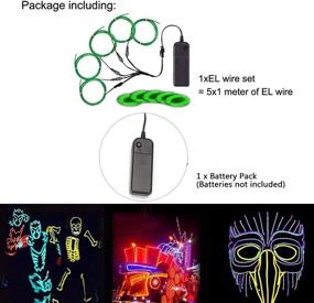 img 2 attached to 🎃 Green EL Wire – 1m MaxLax Neon Light 5-in-1 Meter for Halloween Decor, Christmas Party, DIY Decoration