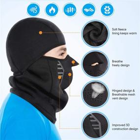 img 2 attached to 🏂 Winter Windproof Fleece Ski Mask Balaclava Headwear: Ultimate Protection for Motorcyclists