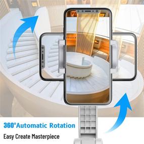 img 2 attached to Сгимбал стабилизатор с выдвижным Bluetooth селфи-палкой, штативом и пультом дистанционного управления - 360° автоматическое вращение, авто-балансировка для смартфонов iPhone/Android