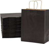 🛍️ retail store fixtures & equipment: black paper bags with handles for merchandise logo