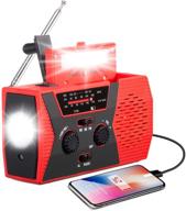 📻 eaxck emergency radio with hand crank, solar panel, 4000mah battery, am/fm/noaa weather radio with led flashlight, cell phone charger, sos alert logo