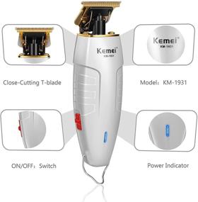 img 2 attached to 🪒 Kemei Ultra-Precise 0mm Baldheaded Hair Clipper for Men - Cordless Hair and Beard Grooming Kit