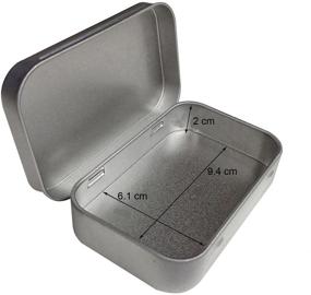 img 2 attached to 18-Piece Silver Metal Rectangular Empty Tins Box Containers - Essential Necessities Mini Portable Boxes for First Aid/Survival Kits, Storage, Herbs, Pills, Crafts, and More