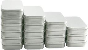 img 3 attached to 18-Piece Silver Metal Rectangular Empty Tins Box Containers - Essential Necessities Mini Portable Boxes for First Aid/Survival Kits, Storage, Herbs, Pills, Crafts, and More