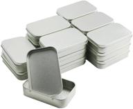 18-piece silver metal rectangular empty tins box containers - essential necessities mini portable boxes for first aid/survival kits, storage, herbs, pills, crafts, and more logo