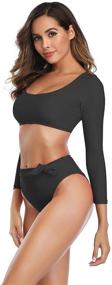 img 2 attached to Womens Swimsuits Waisted Bathingsuit Swimwear Women's Clothing