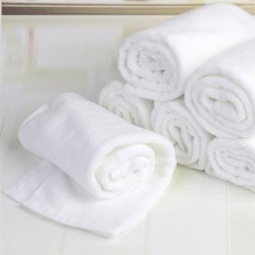 img 1 attached to 🛀 Wealuxe Soft Absorbent Cotton Washcloths - 48 Pack White Face Towels - 12x12 Inch - Bathroom Essential