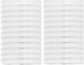 img 3 attached to 🛀 Wealuxe Soft Absorbent Cotton Washcloths - 48 Pack White Face Towels - 12x12 Inch - Bathroom Essential