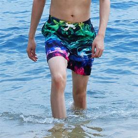 img 2 attached to Ideal Swimwear for Teen Boys: Idgreatim UPF 50+ Swim Trunks with Quick Dry & Mesh Lining (7-14 Years)