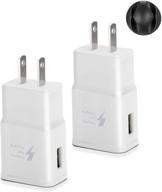 🔌 2 pack white fast charging block for samsung galaxy s21 s20 s10, usb wall quick charger adapter - ep-ta20jbe compatible with m1/j7 note8/9/10/20, s7/edge/plus/active logo