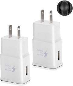 img 4 attached to 🔌 2 Pack White Fast Charging Block for Samsung Galaxy S21 S20 S10, USB Wall Quick Charger Adapter - EP-TA20JBE Compatible with M1/J7 Note8/9/10/20, S7/Edge/Plus/Active