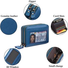 img 1 attached to GOIACII Genuine Leather Women's Wallet with RFID Blocking Technology