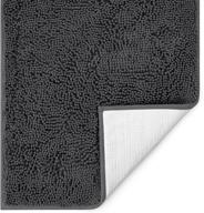 🏠 homeideas durable chenille water absorbent door mat indoor - 24"x36" soft rug for shoes and dog paws, traps mud & moisture- machine washable doormat for entryway, garage - dark gray, charcoal логотип
