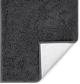 img 4 attached to 🏠 HOMEIDEAS Durable Chenille Water Absorbent Door Mat Indoor - 24"x36" Soft Rug for Shoes and Dog Paws, Traps Mud & Moisture- Machine Washable Doormat for Entryway, Garage - Dark Gray, Charcoal