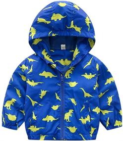 img 4 attached to 🦖 Playful Protection: KISBINI Cartoon Dinosaur Outdoor Windbreaker for Boys