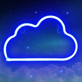 img 4 attached to 🌟 Cloud Neon Signs for Bedroom Wall Decor - USB/Battery Operated Cloud Neon Lights - Christmas Indoor Decorations - LED Neon Decor Lights - Great Valentine's Gift for Kid's Home Room Party