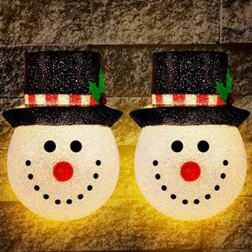 img 4 attached to 🎅 Litake Christmas Snowman Porch Light Covers: Festive Outdoor Decorations for Standard Porch & Garage Lights - 2Pcs Set
