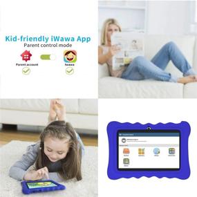 img 1 attached to 7-дюймовый планшет на Android 9.0 для детей с детским чехлом - включены образовательные приложения, игры, камера и WiFi.