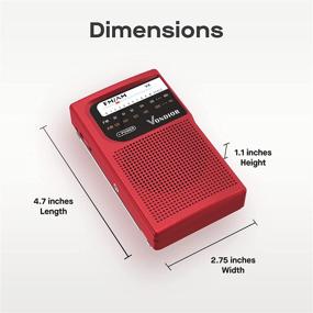 img 2 attached to 📻 Optimal Reception and Enhanced Durability AM FM Battery Operated Portable Pocket Radio - Long-lasting Performance. Compact AM FM Transistor Radios Player Powered by 2 AA Battery, Equipped with Mono Headphone Socket, by Vondior (Red)