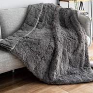 🛏️ immtree shaggy faux fur weighted blanket 15lbs for adults, immtree luxurious cozy long hair heavy blanket 48"×72" in grey, fluffy plush sherpa super soft for bed, couch, sofa, home decoration logo