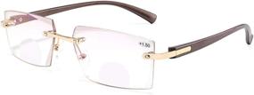 img 4 attached to Stylish Rimless Bifocal Reading Glasses: Blue Light Blocking, Anti Glare Eyewear for Ultimate Eye Protection