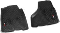 🚗 rugged ridge 82903.08 front floor liner for 2009-2018 dodge/ram crew and mega cab - black logo