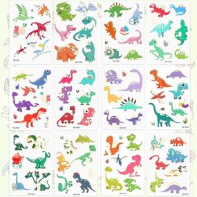 img 2 attached to Kids Temporary Tattoos Variety Pack - 94 Dinosaur Designs, Waterproof and Glow in The Dark, Perfect for Birthday Party Supplies and Decorations - Includes 12 Sheets