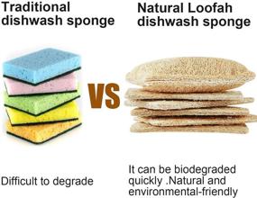 img 3 attached to 🧽 JEBBLAS 6 Pack Loofah Sponge Scrubbers - Compostable Cellulose Dish Scrubbers for Kitchen - Natural & Effective Cleaning Pads