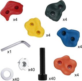 img 3 attached to 🧗 KINYONG 20 Climbing Holds for Kids - Safety Rock Plugs, Mounting Screws & Hardware - Indoor/Outdoor Play Set Use