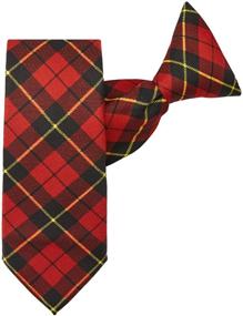 img 4 attached to 👔 Classic Jacob Alexander Boys' 11-inch Clip-On Tartans Plaid Neck Tie - Royal Style