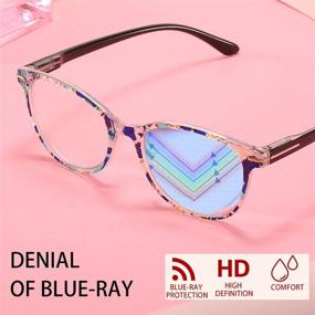 img 1 attached to 👓 Stylish Floral Print Blue Light Blocking Reading Glasses for Women with Spring Hinge and Anti-Glare Technology