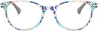 👓 stylish floral print blue light blocking reading glasses for women with spring hinge and anti-glare technology logo