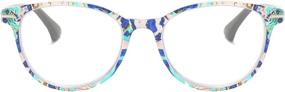 img 4 attached to 👓 Stylish Floral Print Blue Light Blocking Reading Glasses for Women with Spring Hinge and Anti-Glare Technology