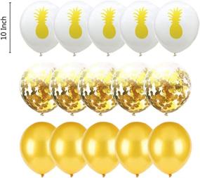 img 3 attached to 🍍 Pineapple Gold Confetti Balloons: 15 Pcs Tropical Leaves Latex Party Theme Hawaii Luau Party Decorations