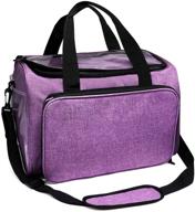 🧶 jolitac knitting bag - high capacity yarn storage organizer tote with cover and inner divider for crochet and knitting projects - purple logo