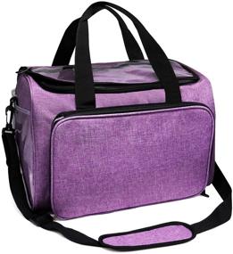 img 4 attached to 🧶 Jolitac Knitting Bag - High Capacity Yarn Storage Organizer Tote with Cover and Inner Divider for Crochet and Knitting Projects - Purple