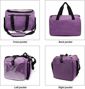 img 2 attached to 🧶 Jolitac Knitting Bag - High Capacity Yarn Storage Organizer Tote with Cover and Inner Divider for Crochet and Knitting Projects - Purple